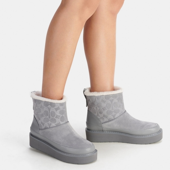 NWT Coach Women Gray Granite Indi Suede Boot Bootie Size 9 Style #CM593 - Picture 14 of 14